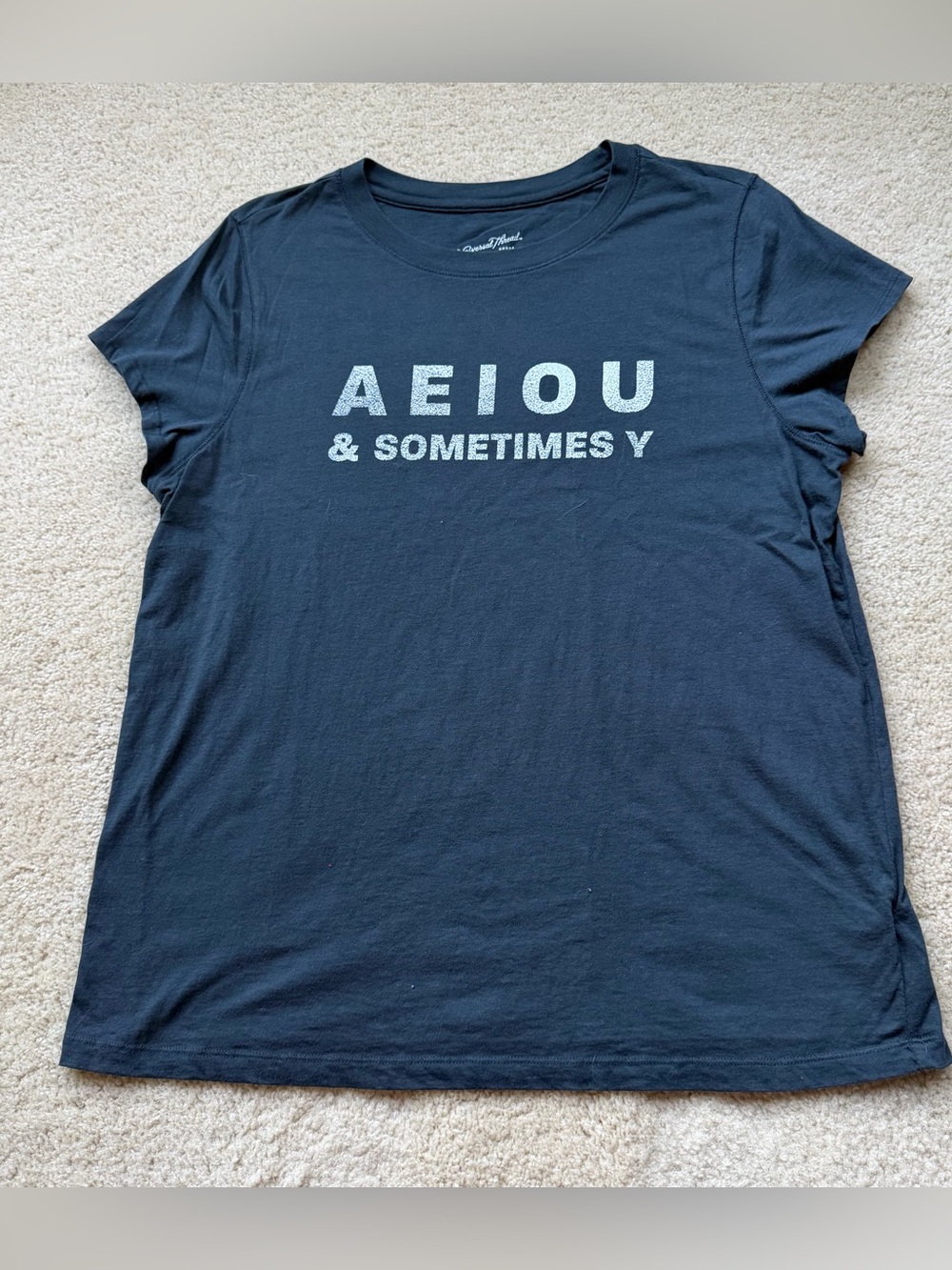 Universal Thread “aeiou and somtimes y” Black T Shirt - Size XL - VGUC